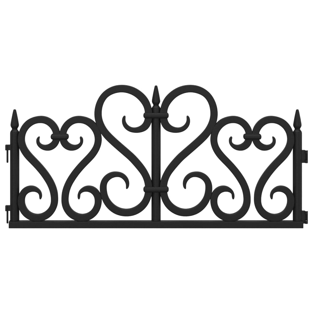 Lawn Edgings 17 pcs Black 10 m PP