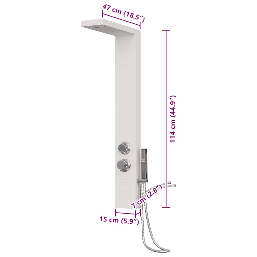 Shower Panel System Aluminium White