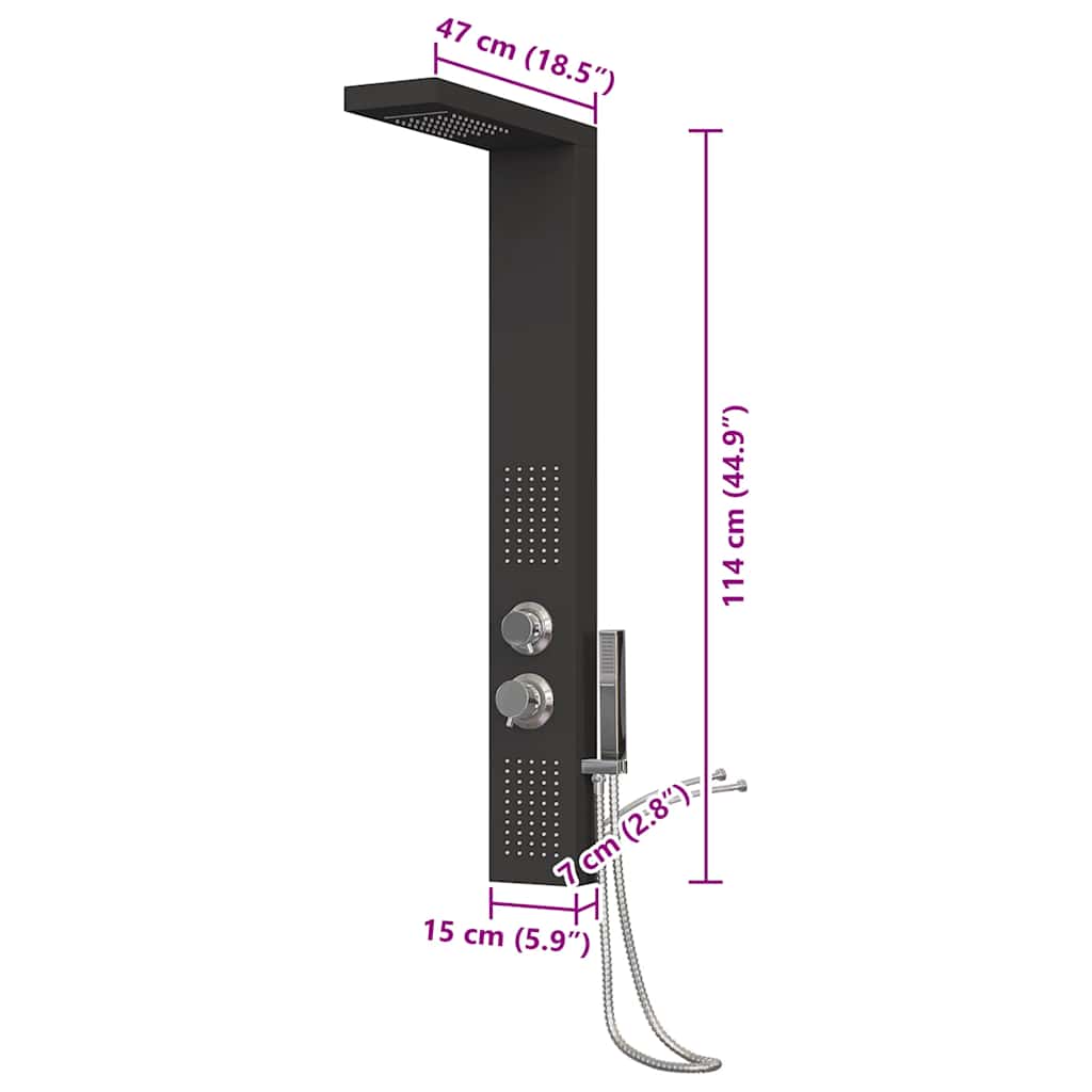 Shower Panel System Aluminium Black