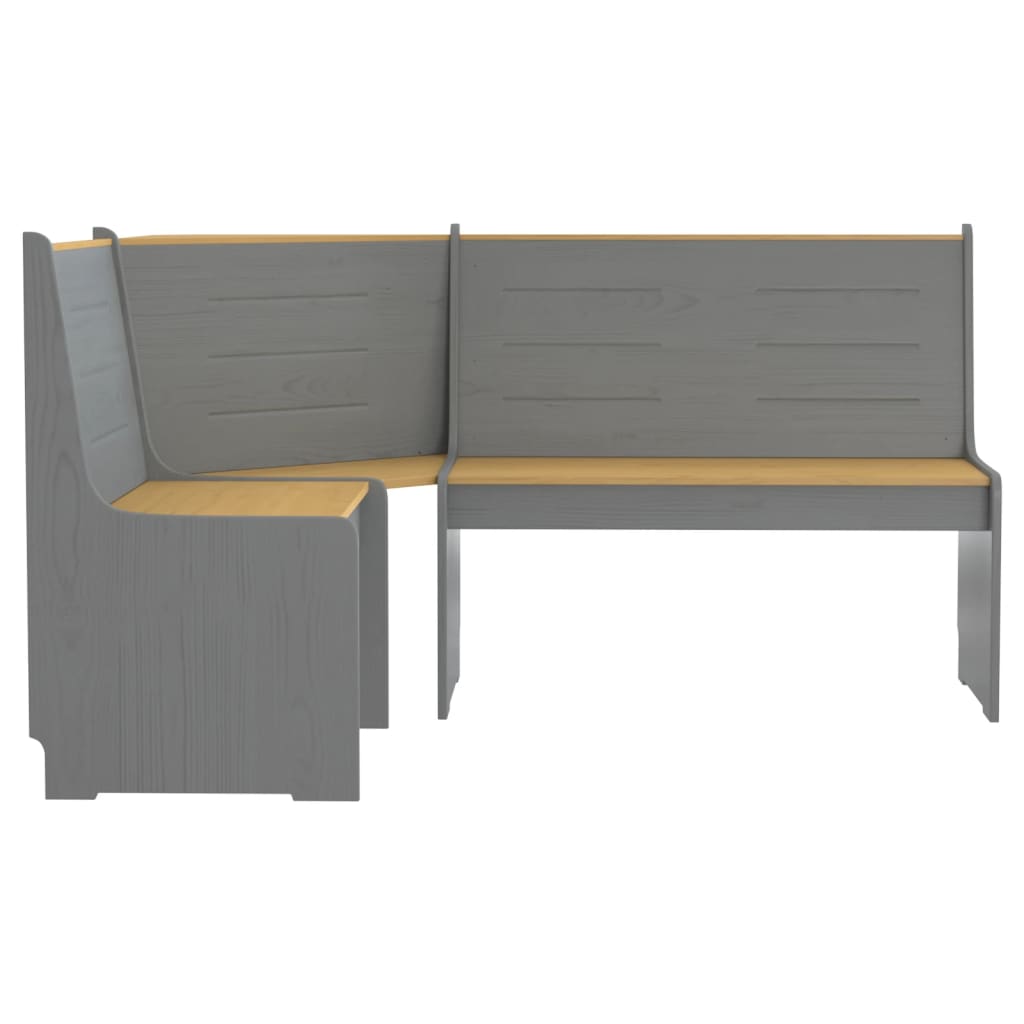 3 Piece Dining Set REINE Honey Brown and Grey Solid Wood Pine