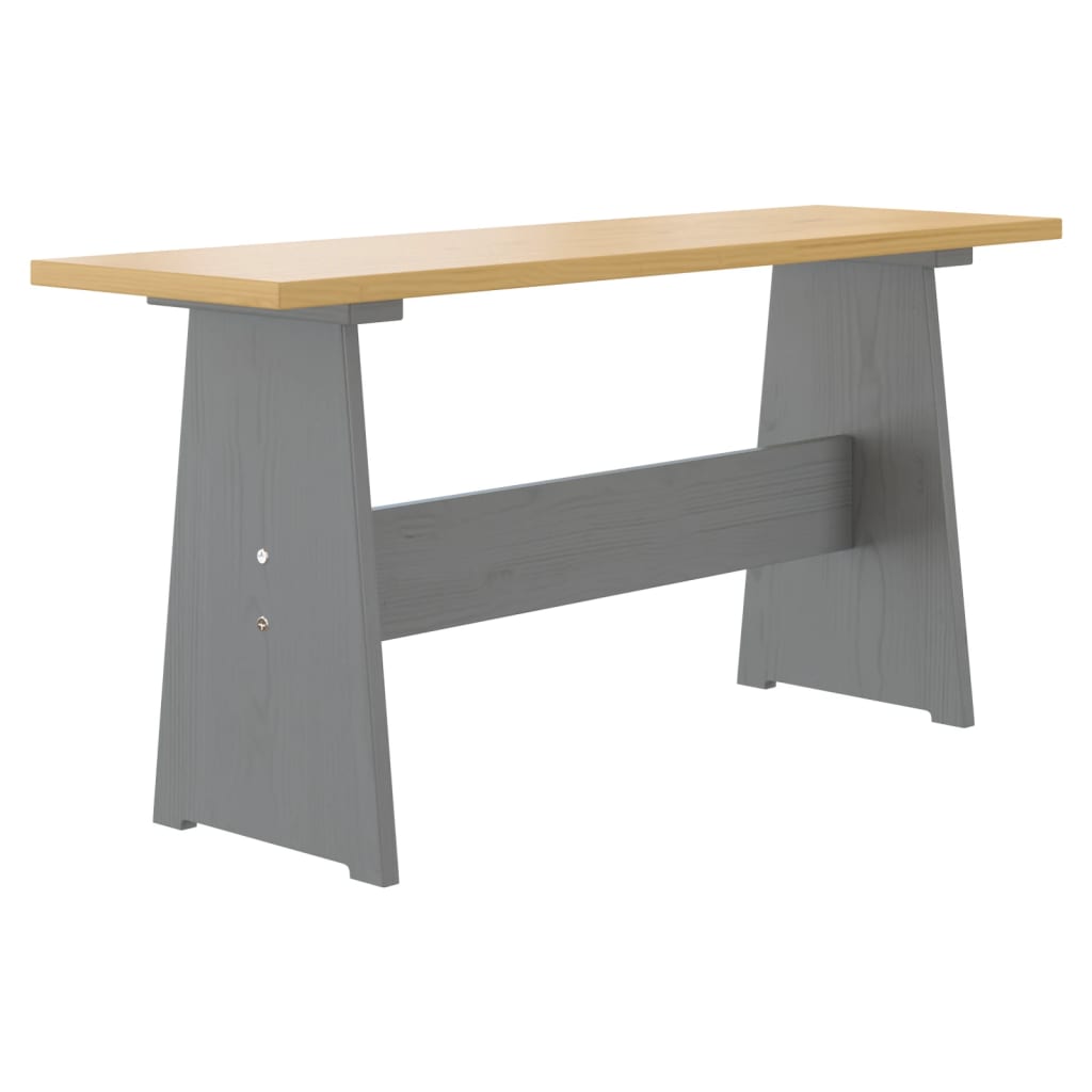 3 Piece Dining Set REINE Honey Brown and Grey Solid Wood Pine