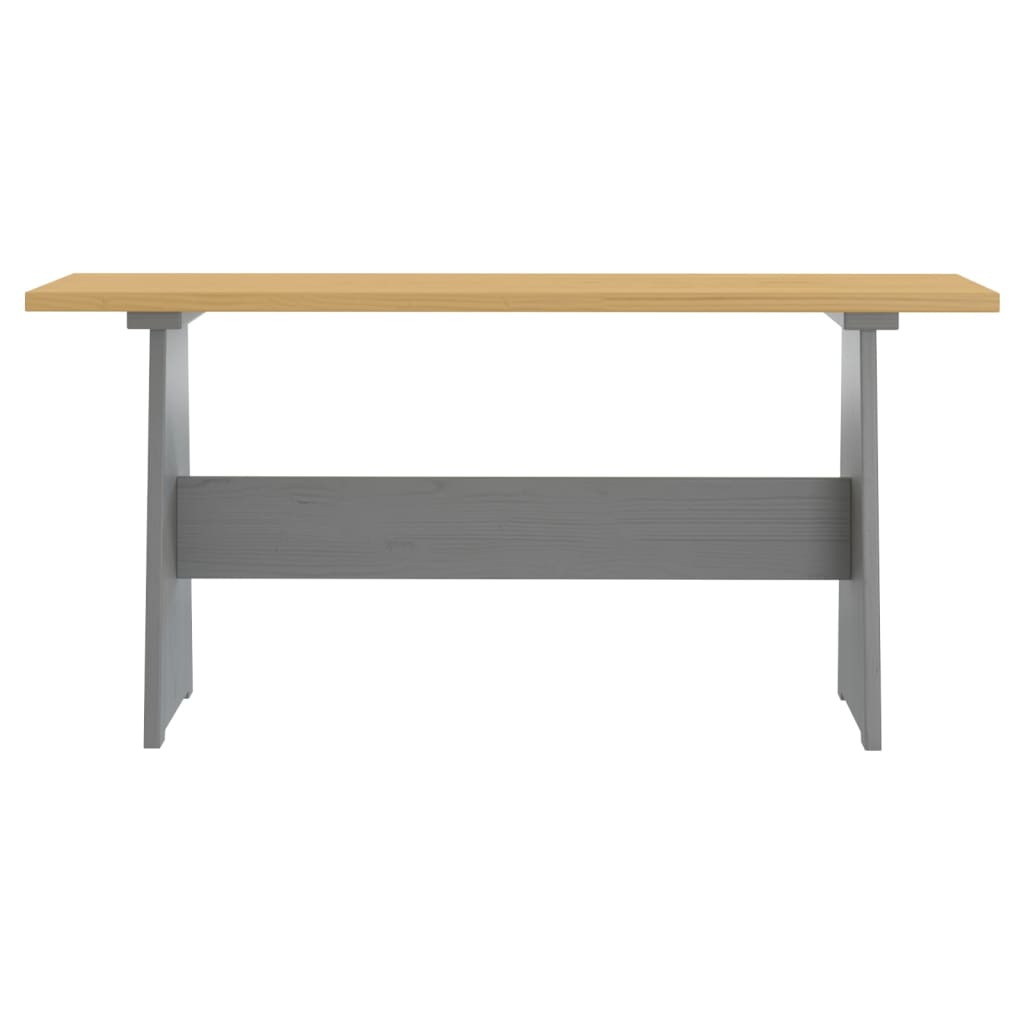 3 Piece Dining Set REINE Honey Brown and Grey Solid Wood Pine