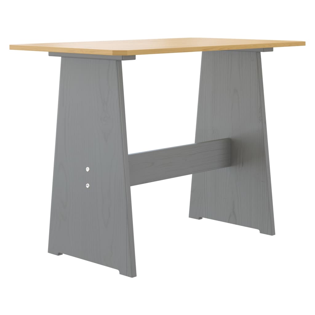 3 Piece Dining Set REINE Honey Brown and Grey Solid Wood Pine