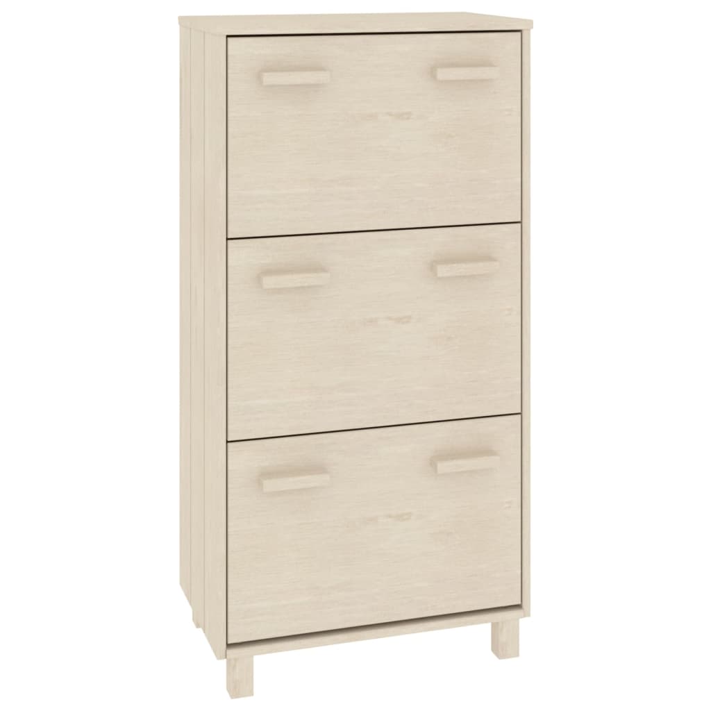 Shoe Cabinet HAMAR Honey Brown 59.5x35x117 cm Solid Wood Pine