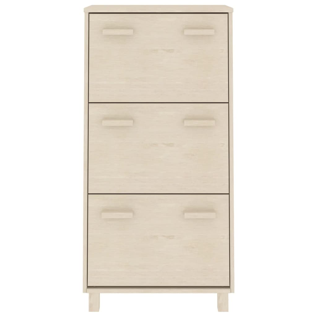 Shoe Cabinet HAMAR Honey Brown 59.5x35x117 cm Solid Wood Pine