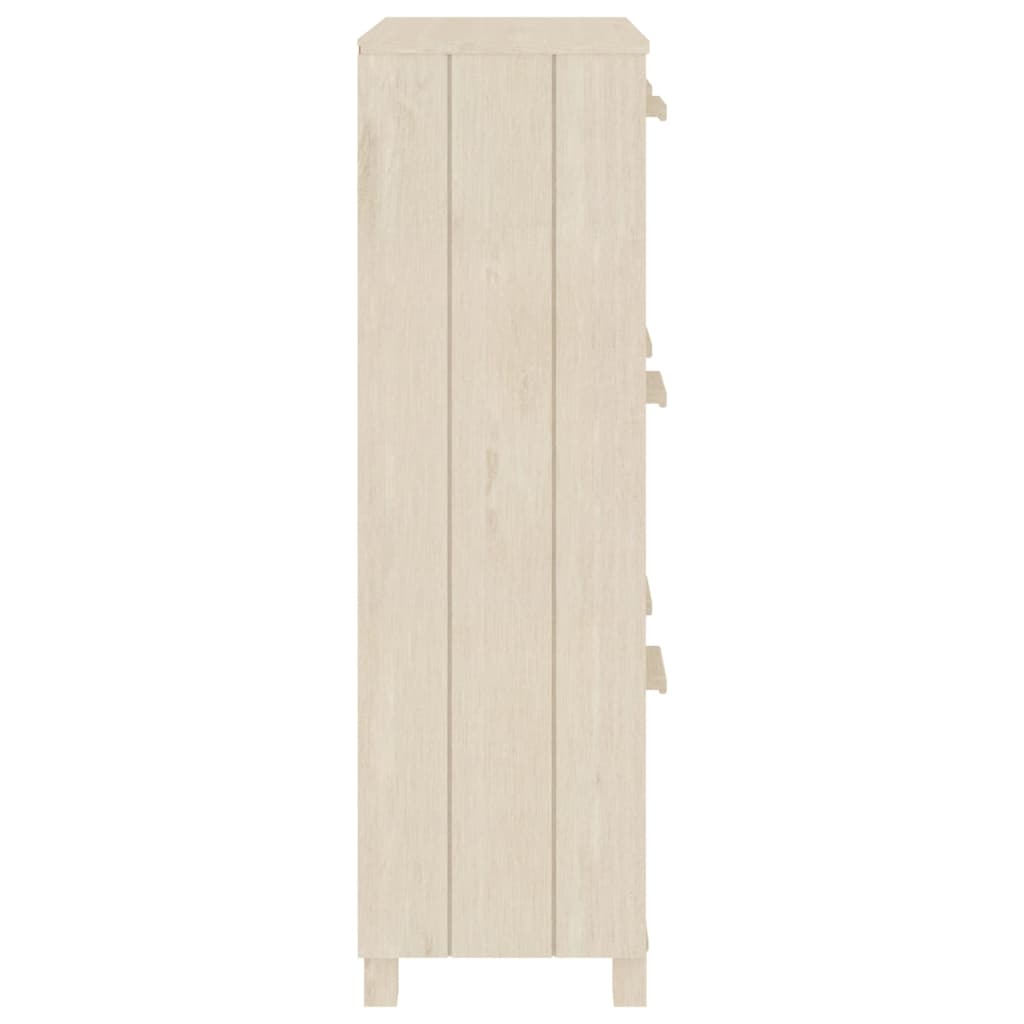 Shoe Cabinet HAMAR Honey Brown 59.5x35x117 cm Solid Wood Pine