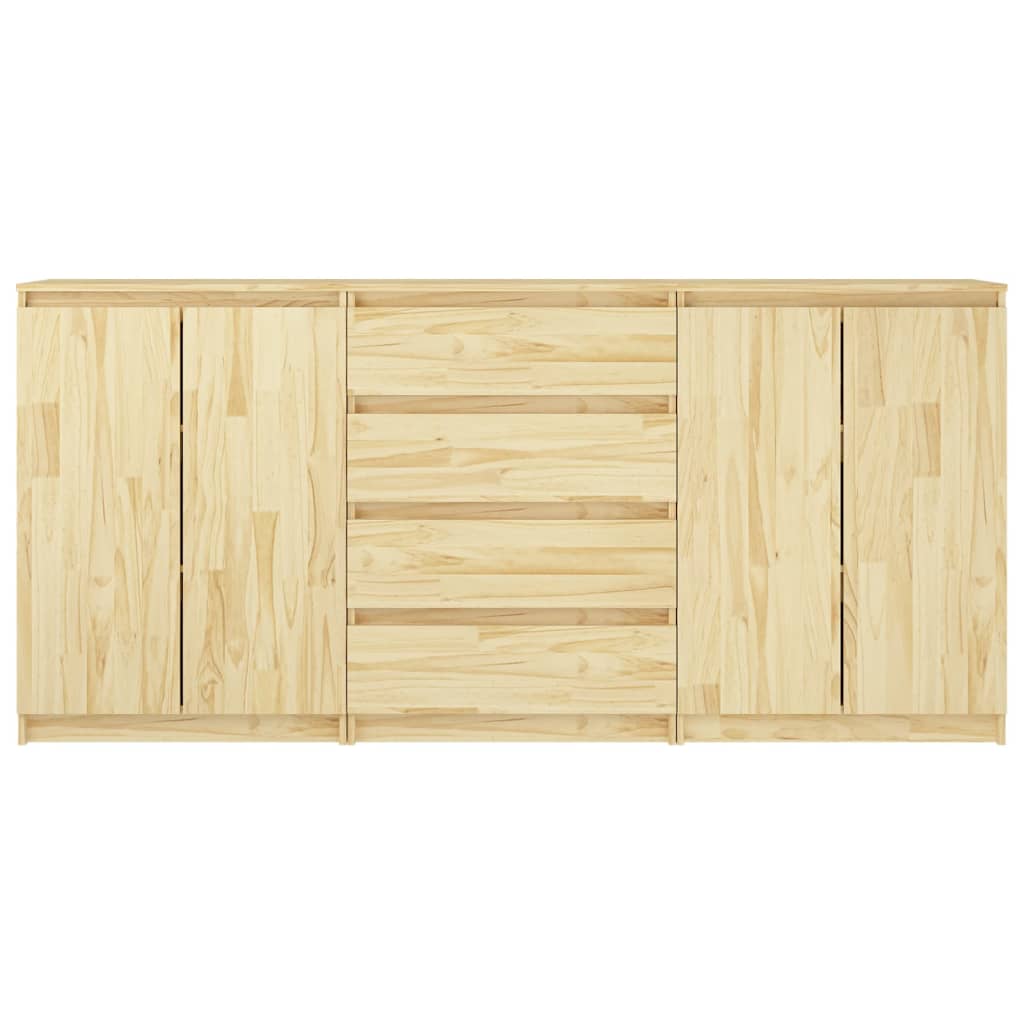 Side Cabinets 3 pcs Solid Pinewood