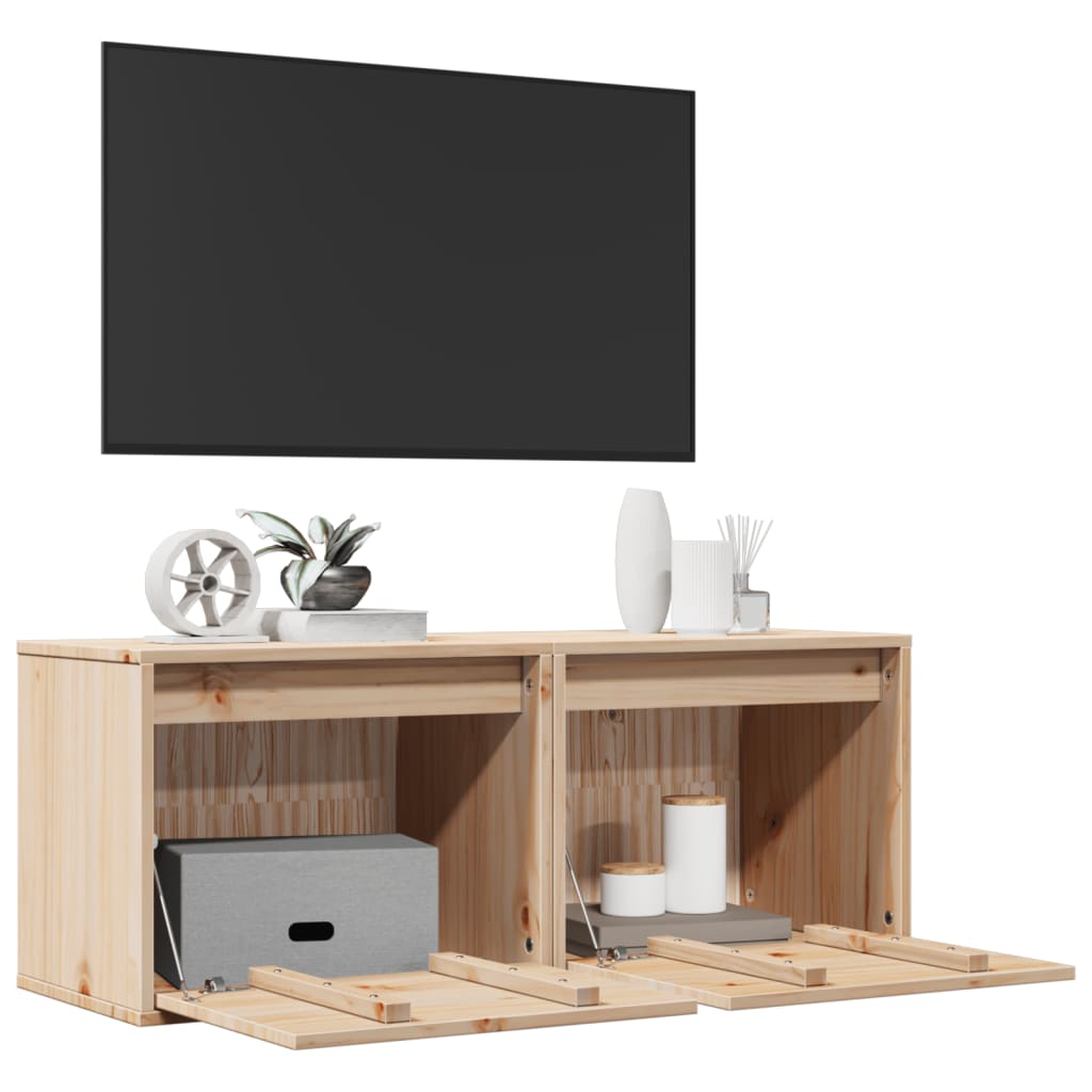 Wall Cabinets 2 pcs 45x30x35 cm Solid Pinewood