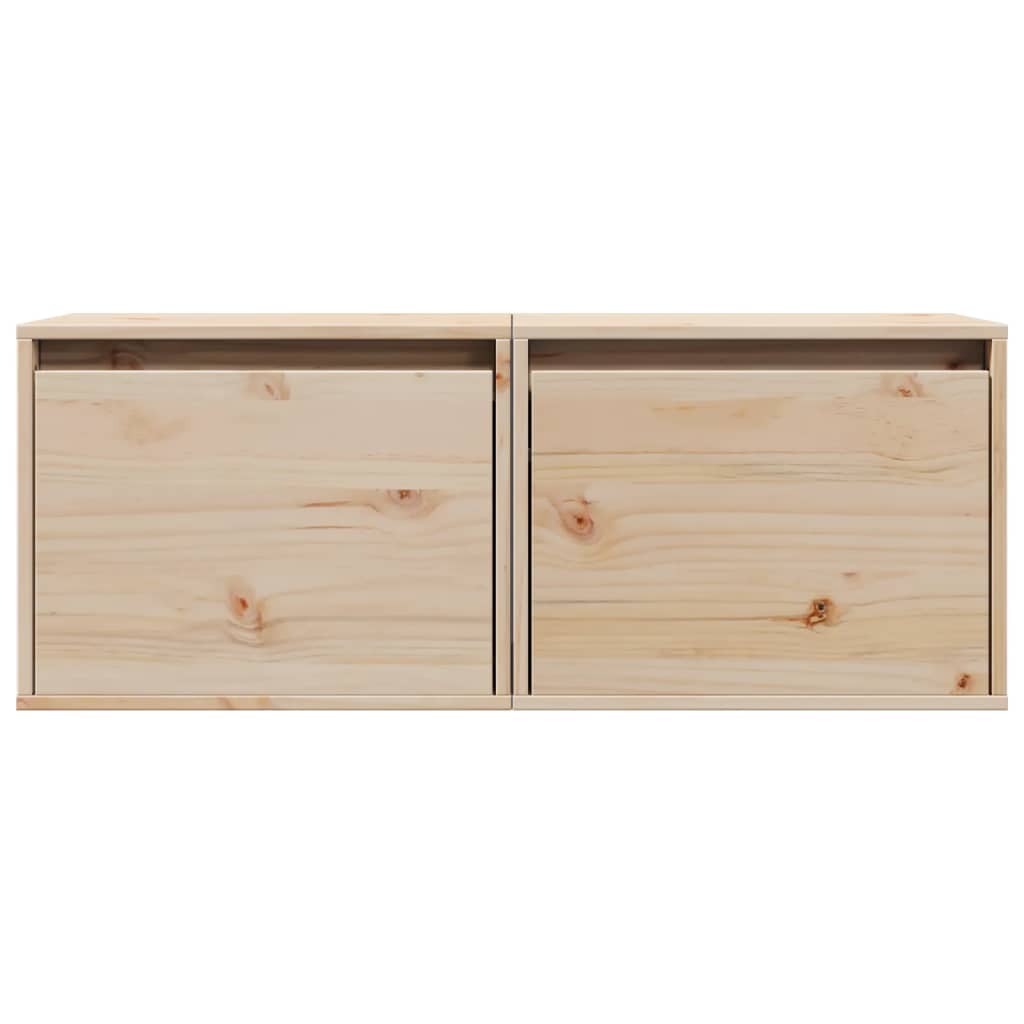 Wall Cabinets 2 pcs 45x30x35 cm Solid Pinewood