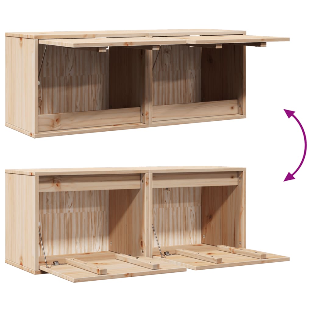 Wall Cabinets 2 pcs 45x30x35 cm Solid Pinewood