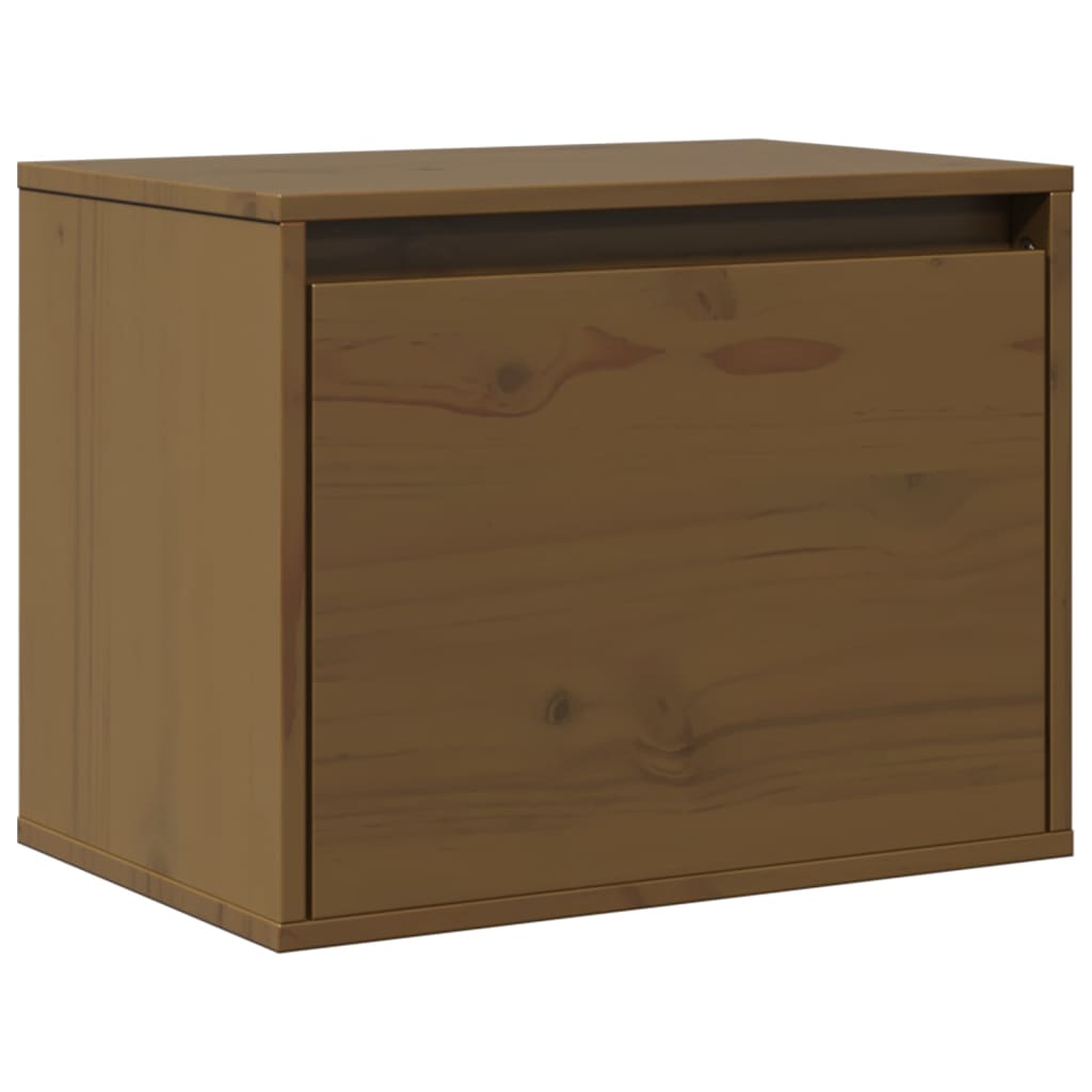 Wall Cabinet Honey Brown 45x30x35 cm Solid Pinewood