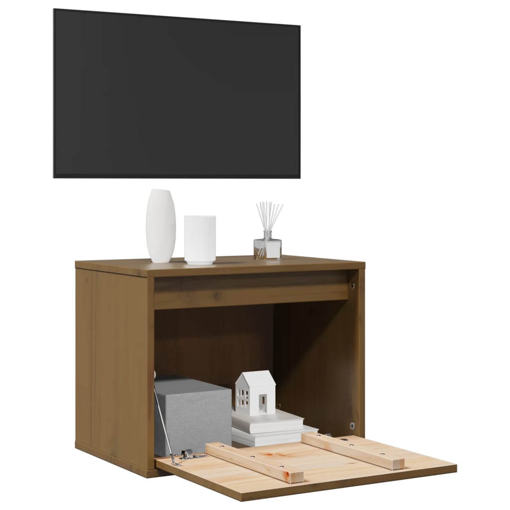 Wall Cabinet Honey Brown 45x30x35 cm Solid Pinewood