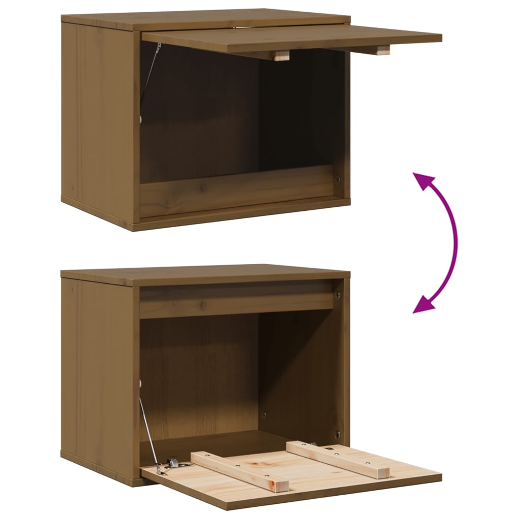 Wall Cabinet Honey Brown 45x30x35 cm Solid Pinewood