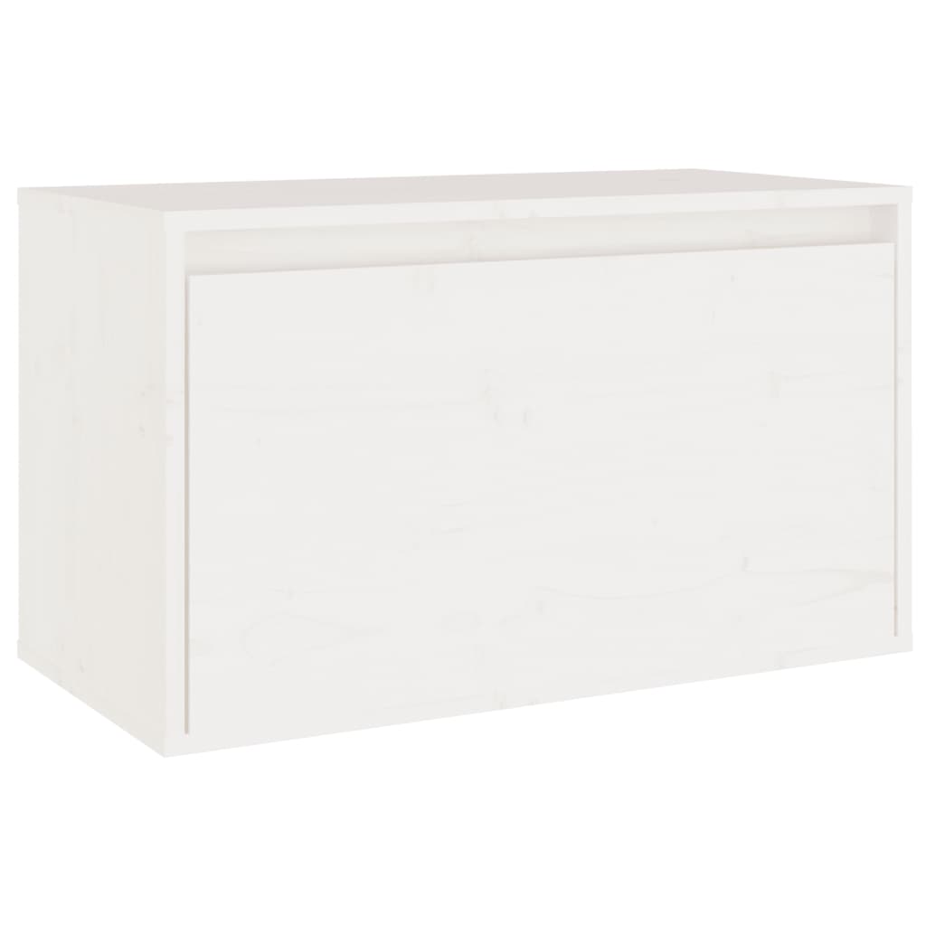 Wall Cabinet White 60x30x35 cm Solid Pinewood