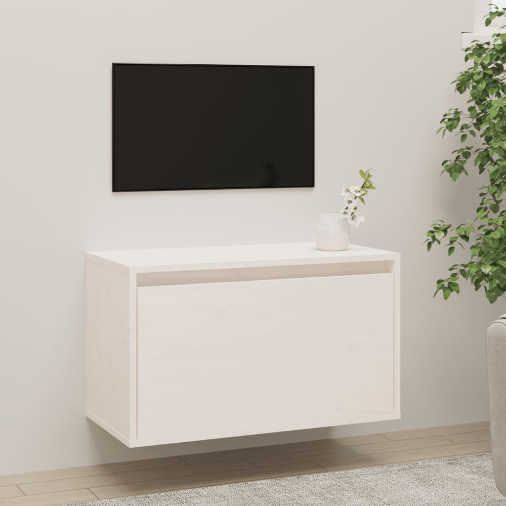 Wall Cabinet White 60x30x35 cm Solid Pinewood
