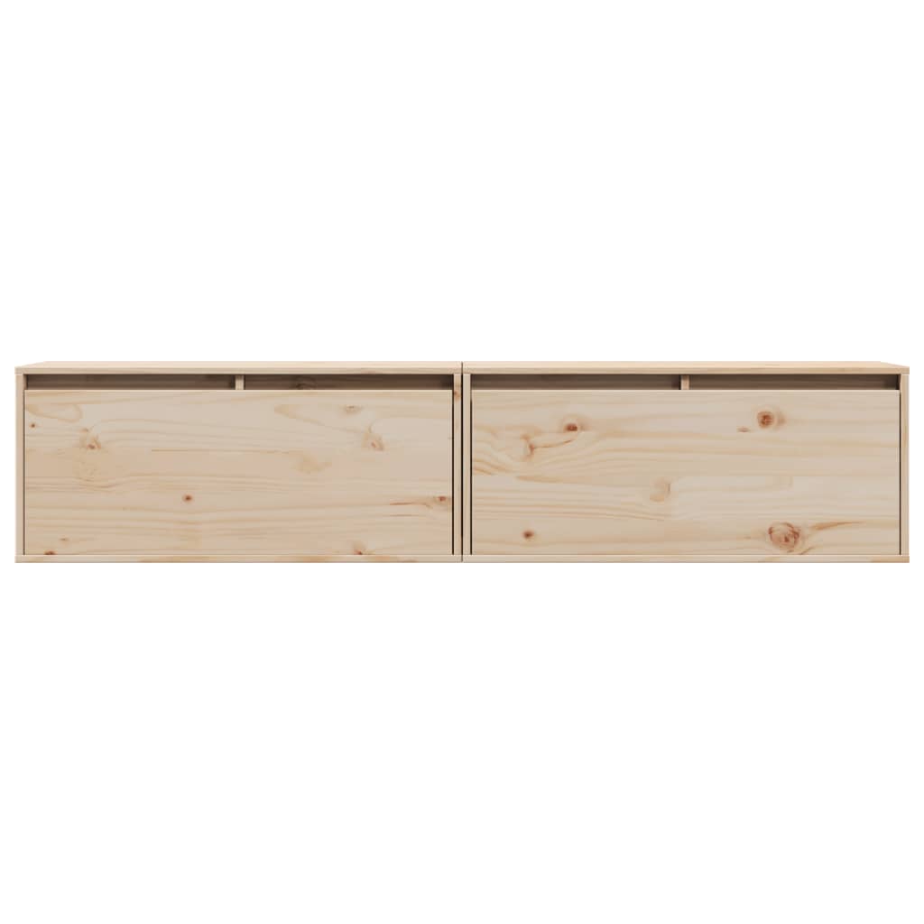 Wall Cabinets 2 pcs 80x30x35 cm Solid Wood Pine