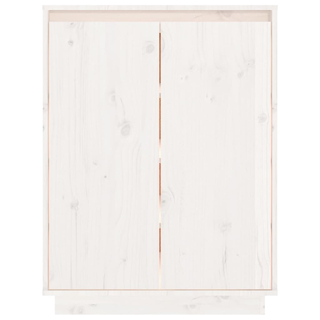 Shoe Cabinet White 60x35x80 cm Solid Wood Pine
