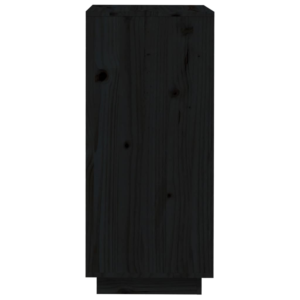 Shoe Cabinet Black 35x35x80 cm Solid Wood Pine