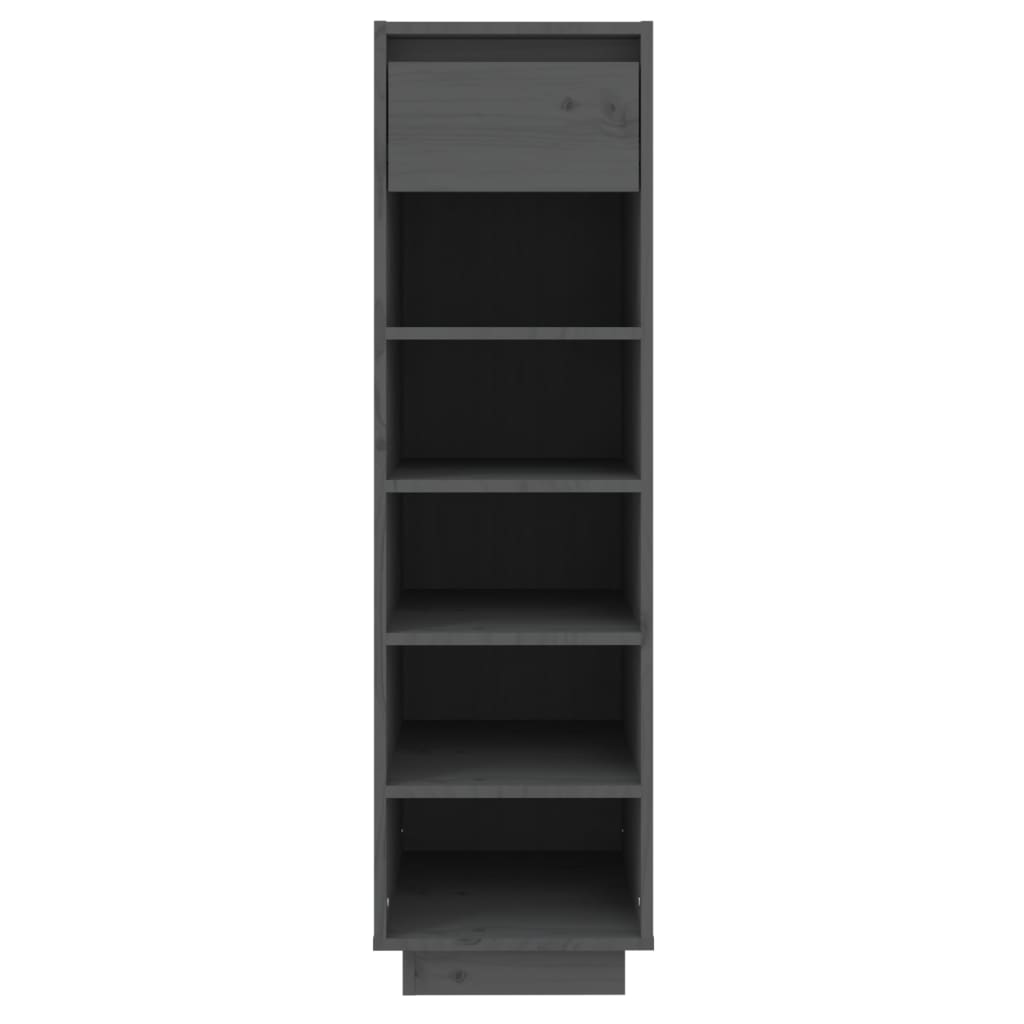 Shoe Cabinet Grey 30x34x105 cm Solid Wood Pine
