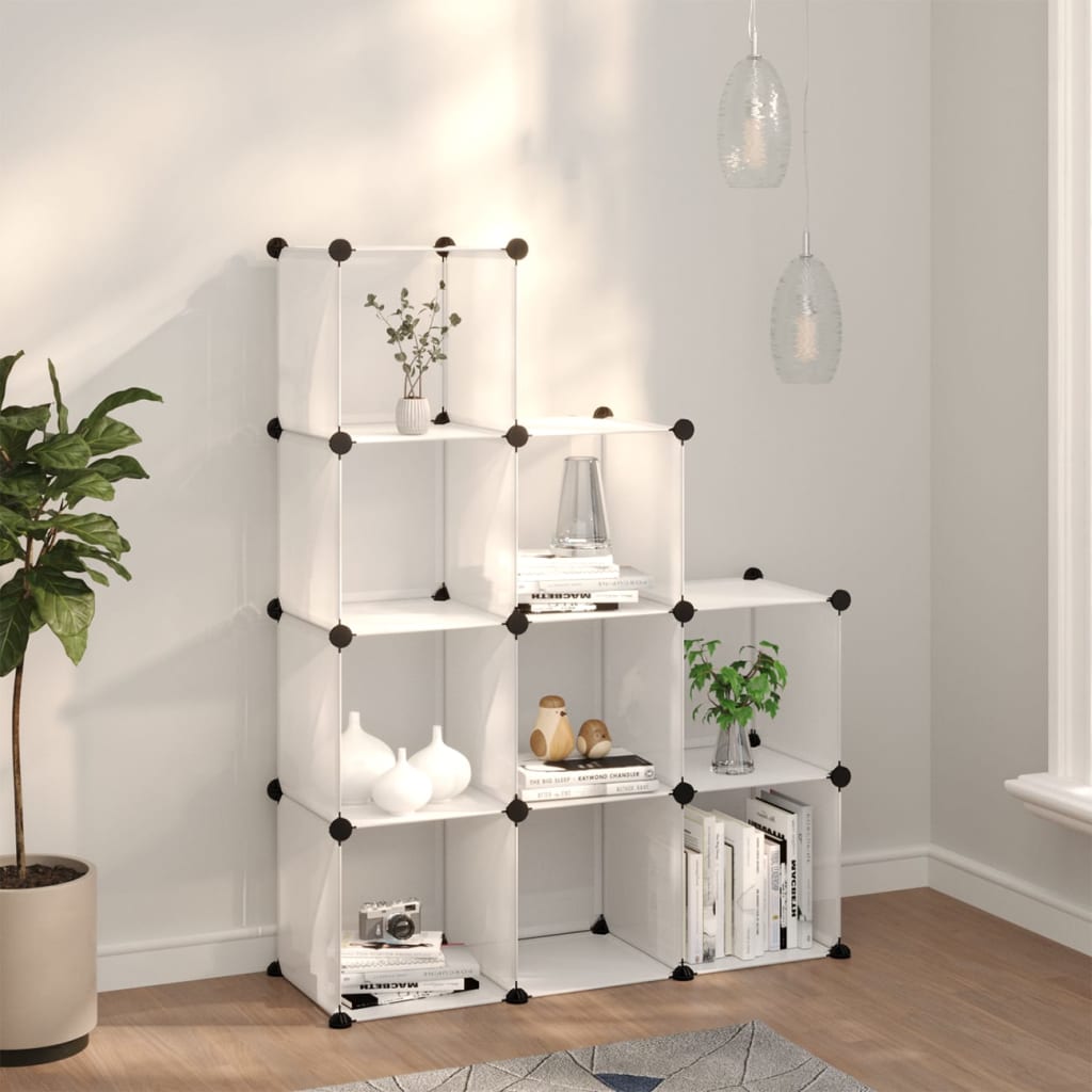 Storage Cube Organiser with 9 Cubes Transparent PP