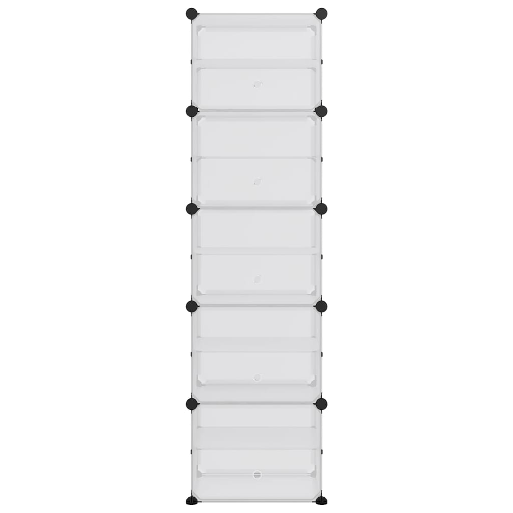 Shoe Rack Transparent 44x31.5x153.5 cm PP