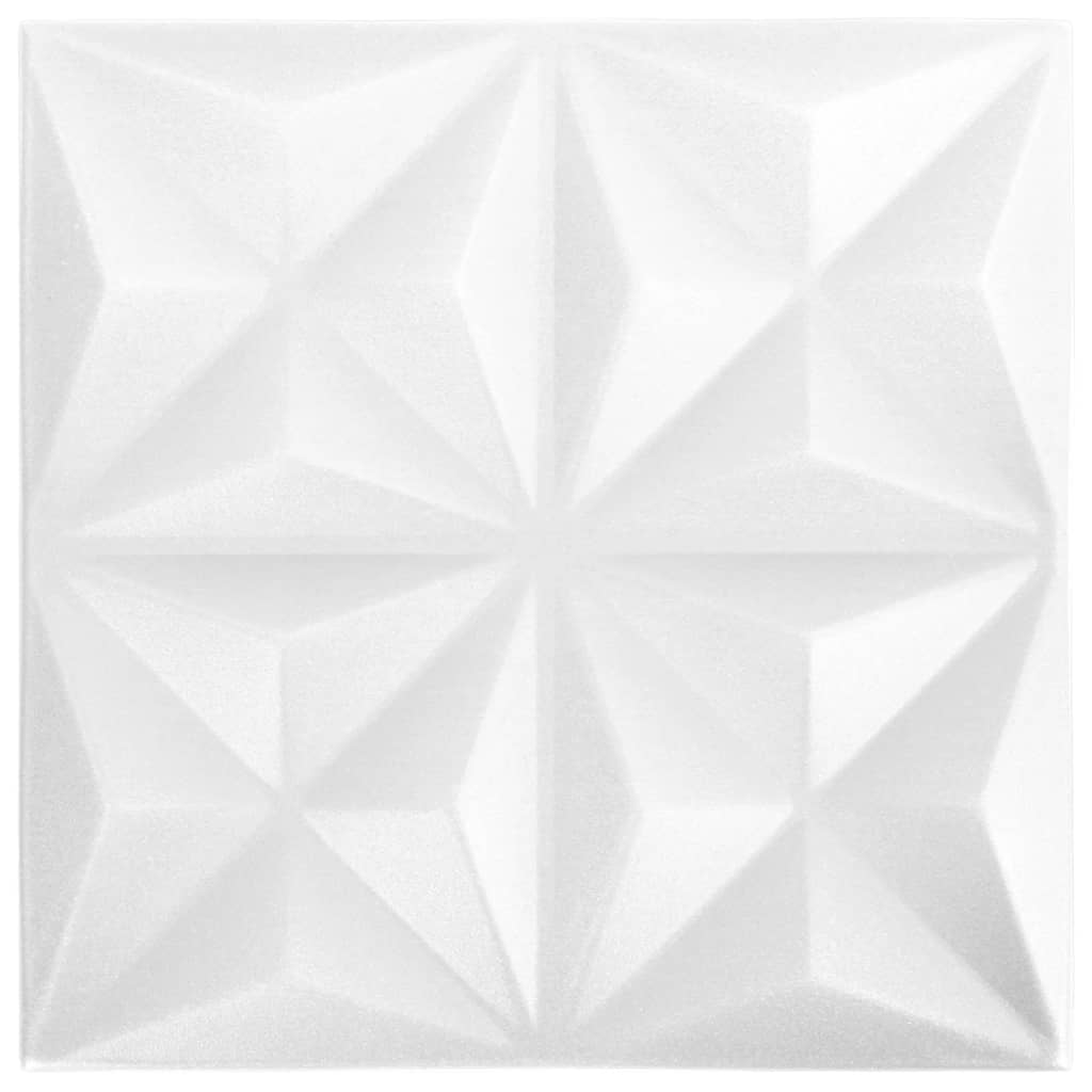 3D Wall Panels 48 pcs 50x50 cm Origami White 12 m²