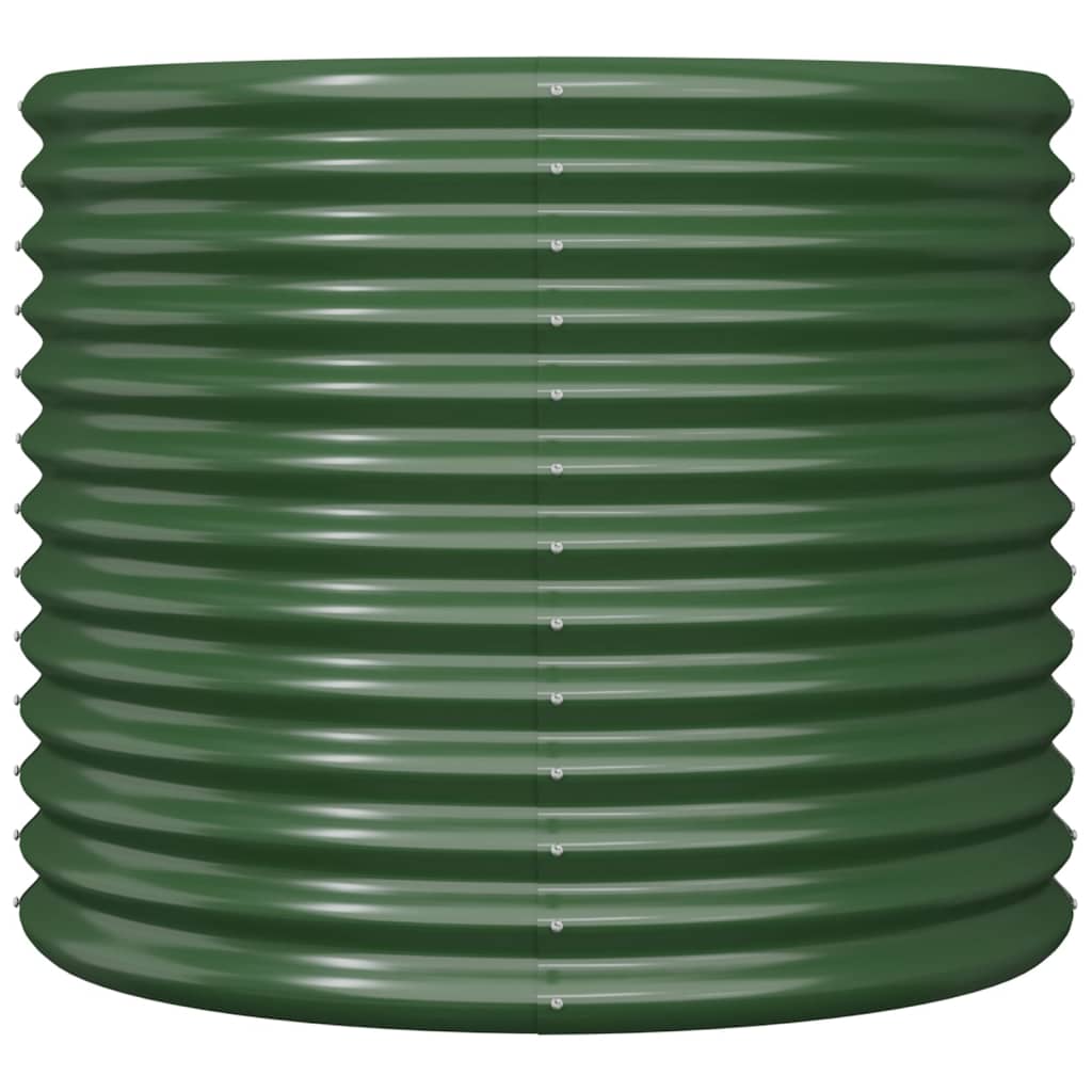 Garden Planter Galvanised Steel 80x80x68 cm Green
