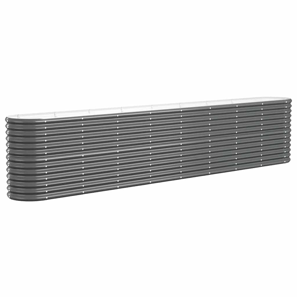 Garden Raised Bed Galvanised Steel 332x40x68 cm Anthracite
