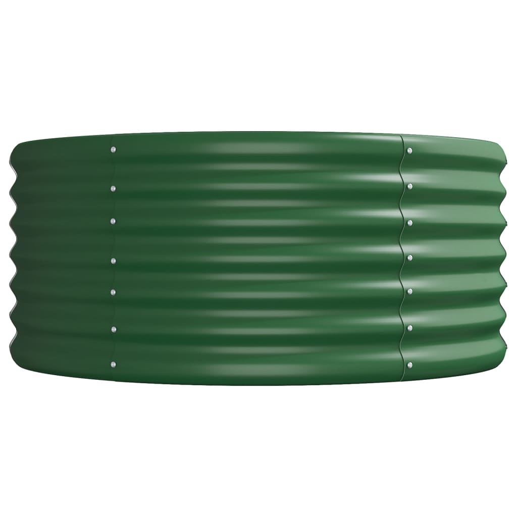 Garden Raised Bed Galvanised Steel 368x80x36 cm Green