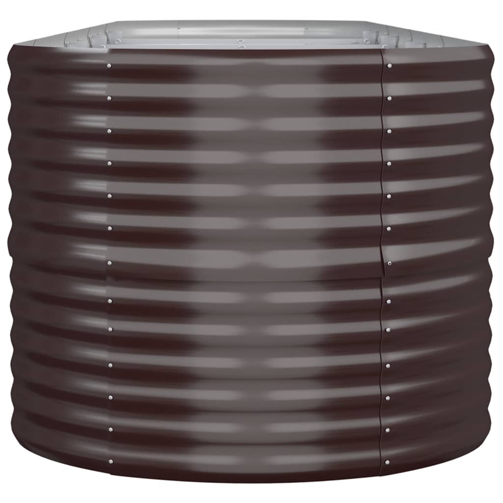 Garden Raised Bed Galvanised Steel 440x80x68 cm Brown