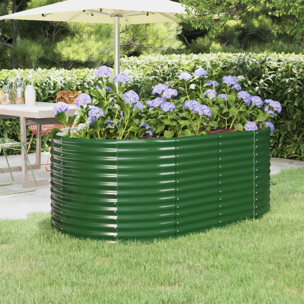 Garden Raised Bed Galvanised Steel 175x100x68 cm Green