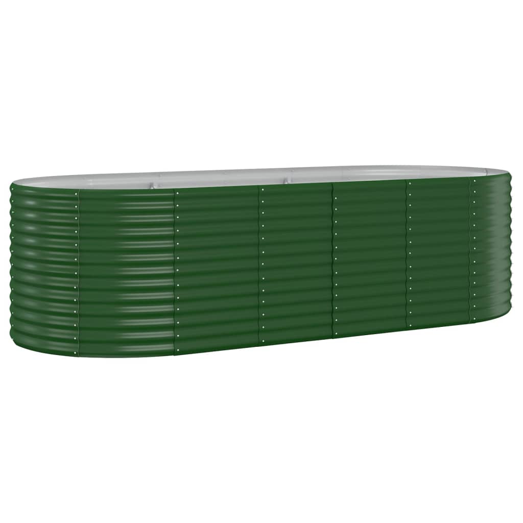 Garden Raised Bed Galvanised Steel 249x100x68 cm Green