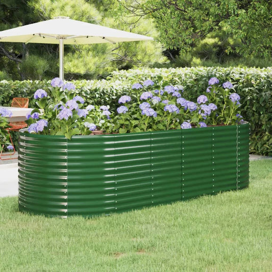 Garden Raised Bed Galvanised Steel 249x100x68 cm Green