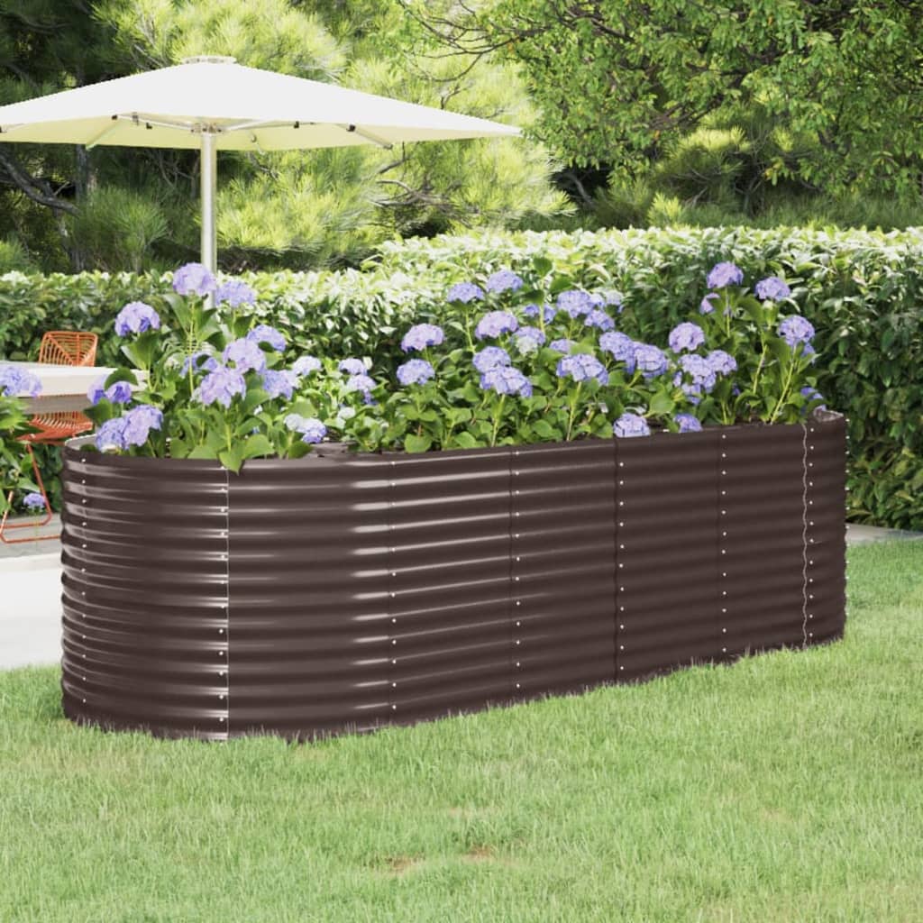 Garden Raised Bed Galvanised Steel 249x100x68 cm Brown