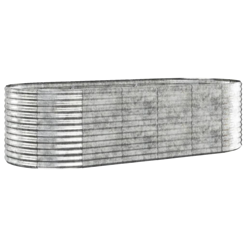 Garden Raised Bed Galvanised Steel 249x100x68 cm Silver