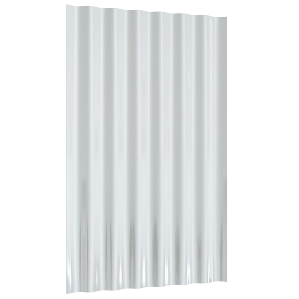 Roof Panels 12 pcs Galvanised Steel Silver 60x36 cm
