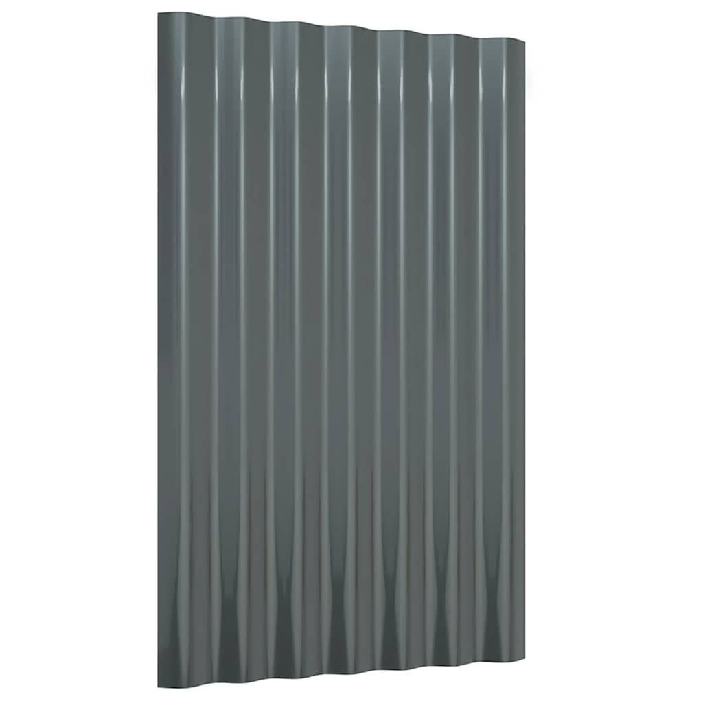 Roof Panels 36 pcs Galvanised Steel Anthracite 60x36 cm