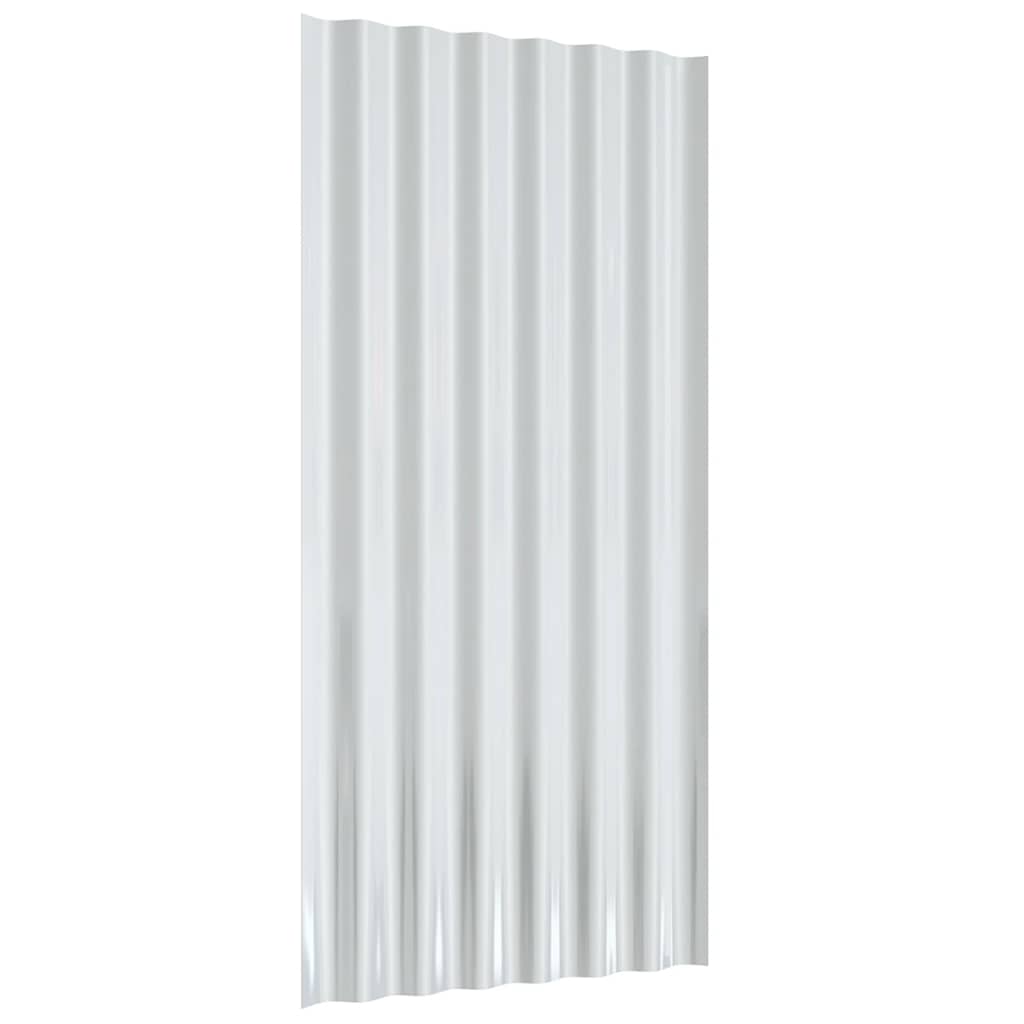 Roof Panels 12 pcs Galvanised Steel Anthracite 80x36 cm