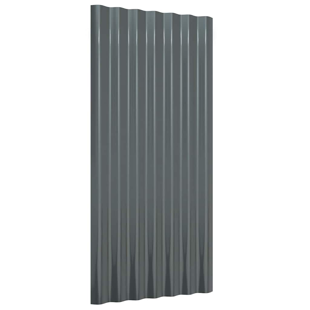Roof Panels 36 pcs Galvanised Steel Anthracite 80x36 cm