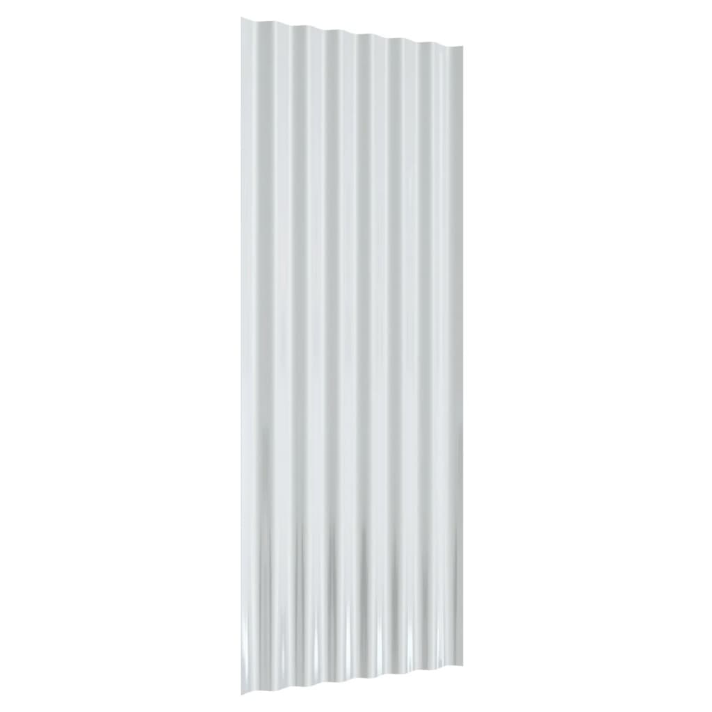Roof Panels 12 pcs Galvanised Steel Green 100x36 cm