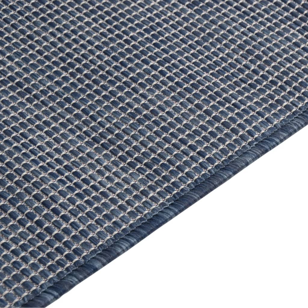 Outdoor Flatweave Rug 100x200 cm Blue