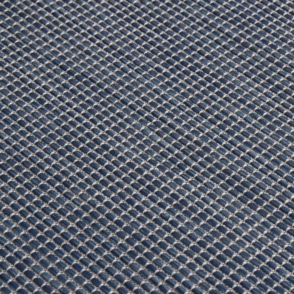 Outdoor Flatweave Rug 100x200 cm Blue