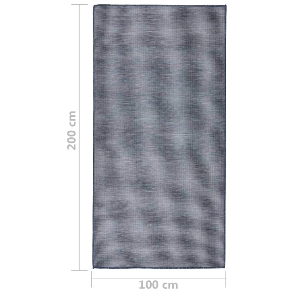 Outdoor Flatweave Rug 100x200 cm Blue