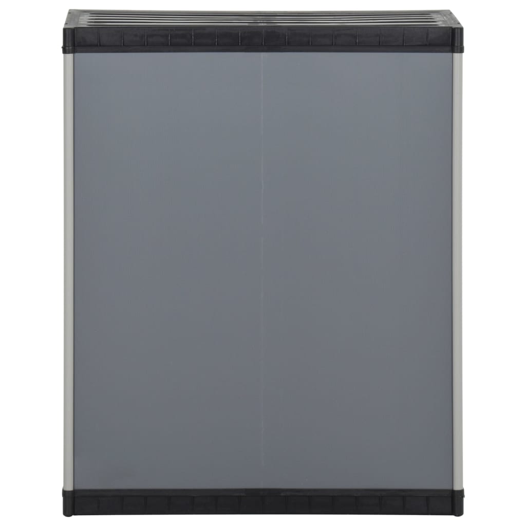 Garden Waste Cabinet Grey and Black 68x40x85 cm PP