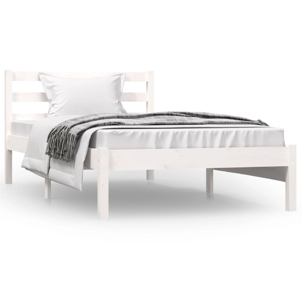Bed Frame without Mattress 90x190cm White Single