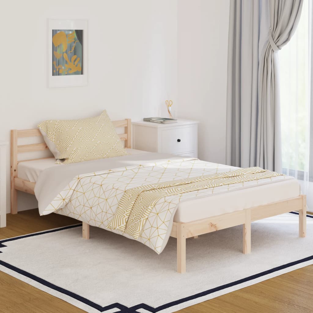 Bed Frame without Mattress Solid Wood Pine 120x200cm