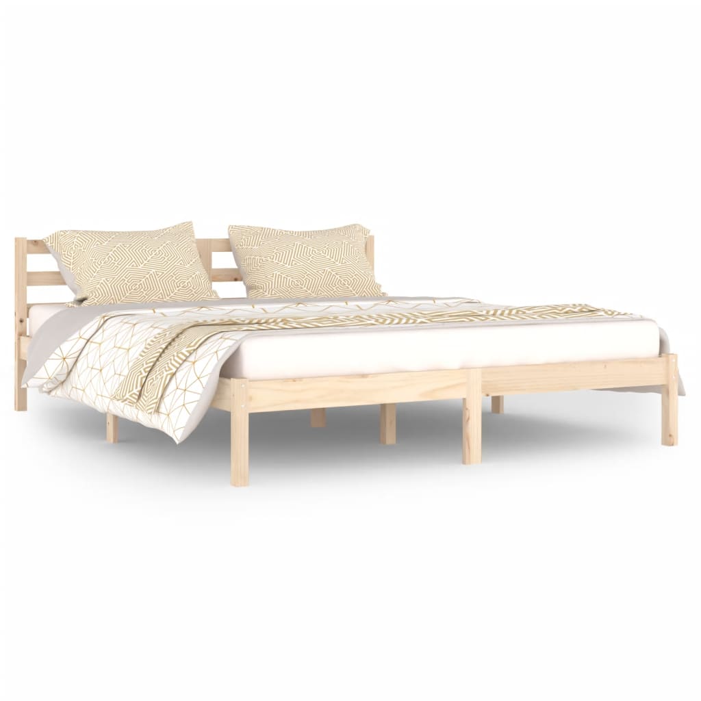 Bed Frame without Mattress Solid Wood Pine 160x200cm