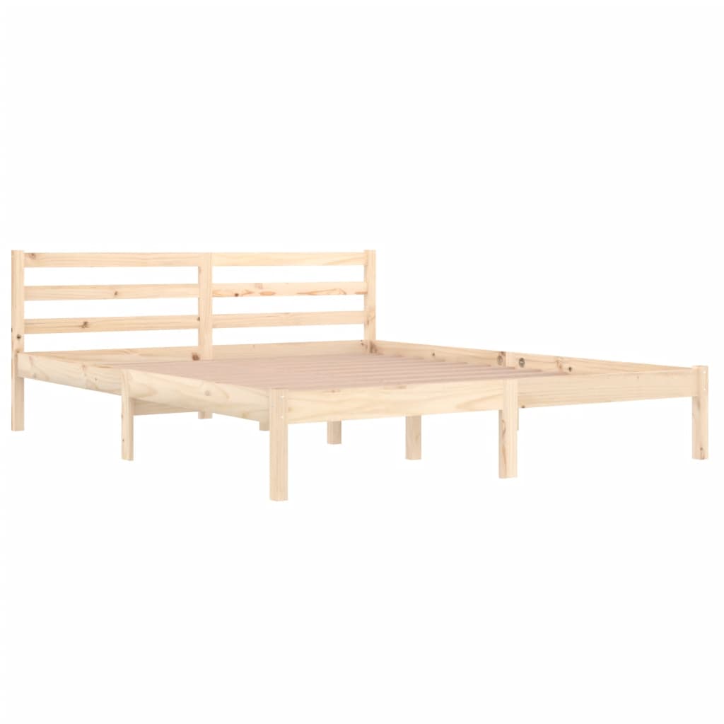 Bed Frame without Mattress Solid Wood Pine 160x200cm