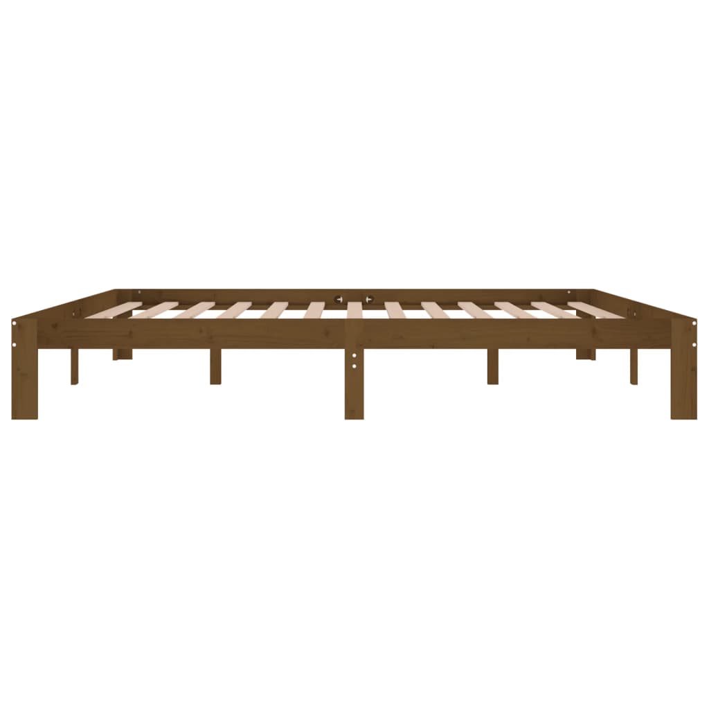 Bed Frame without Mattress Honey Brown Solid Wood Pine 200x200cm