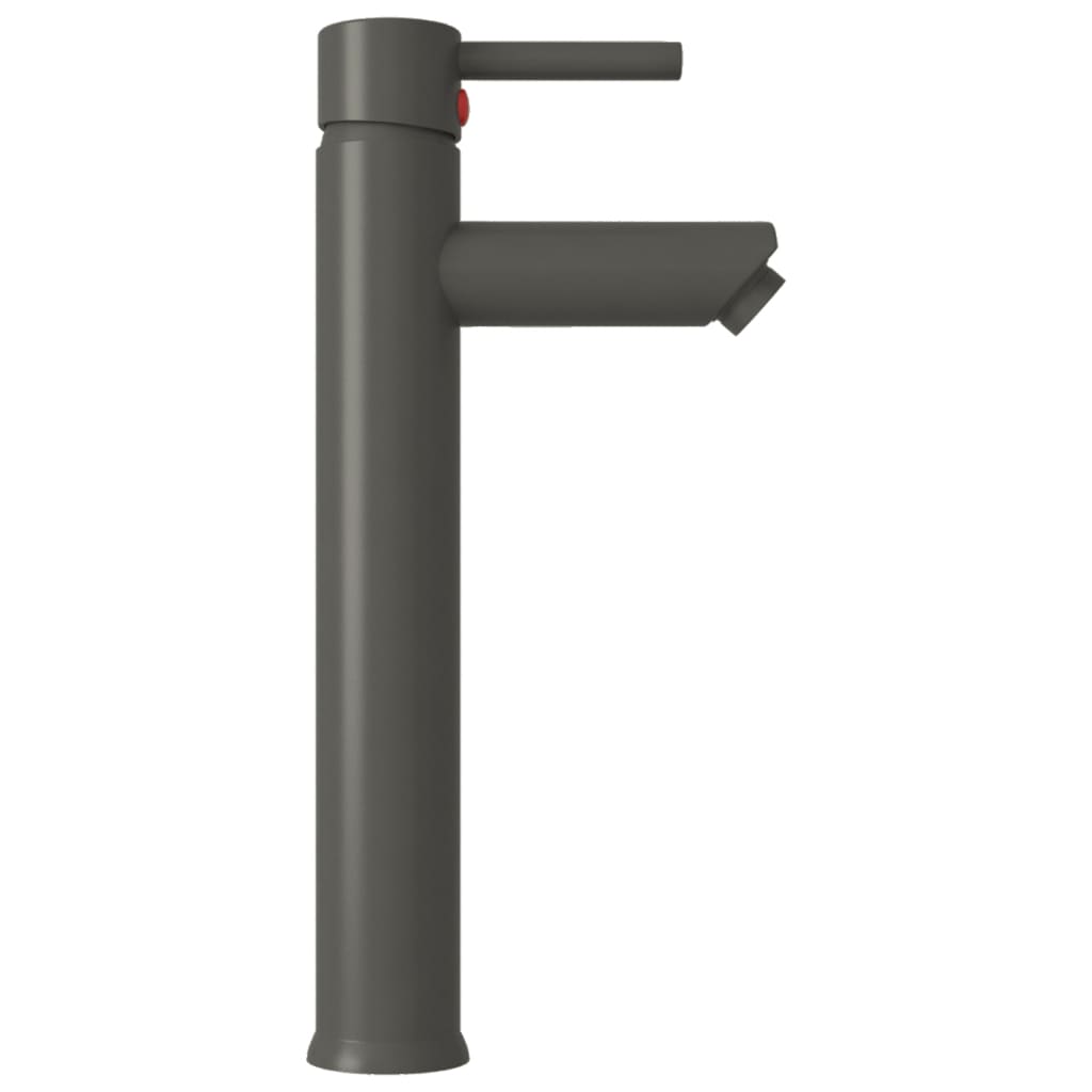 Bathroom Sink with Tap and Push Drain Brown Tempered Glass